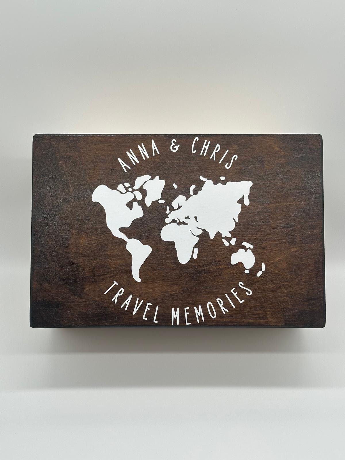 Travel Memory Handmade Wooden Box Adventure Handcrafted Keepsake Memory Box Birthday Gift Box. Holiday Keepsake Memory Box.