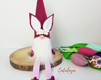 Gnome, Bunny gnome, pink gnome, perfect gift for her, friends, home decorations, home decor, gift , Tomte , sweet gnome, gnone at home