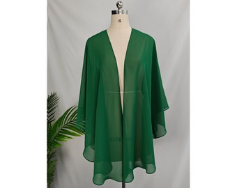 Chiffon Stole Evening Wrap Bridal Shawl Bolero Wrap Green Chiffon Scarf Plus Size Shrug Wedding Shawl