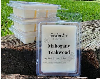 Mahogany Teakwood Soy Wax Melt, 2.75 oz Clamshell