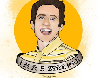 PRINT: Dennis - I'm A 5 Star Man! | A4 | A5| Print | Art | Tattoo | Inspired | Traditional | Neo Trad | It's Always Sunny |