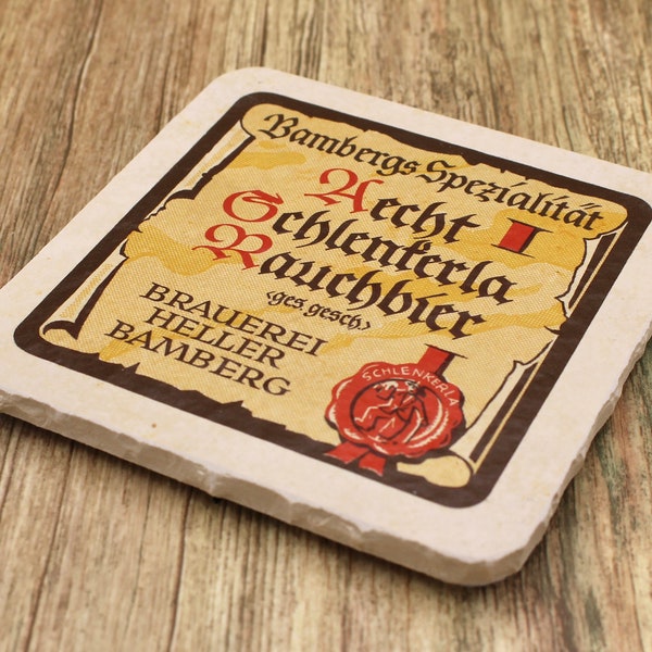 Schlenkerla - coasters made of natural stone - 100% handmade in Bavaria, glass coasters, beer mats made of stone, the gift idea, Bamberg