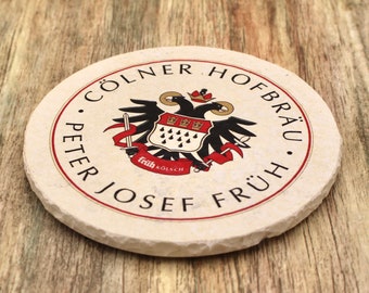 Cölner Hofbräu - Untersetzer aus Naturstein - 100% handmade in Bavaria, Glasuntersetzer, Bierdeckel aus Stein, Josef Früh