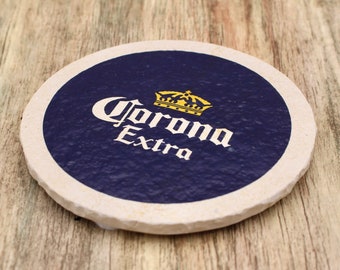 Corona - coasters made of natural stone - 100% handmade in Bavaria, glass coasters, beer mats made of stone, Corona Extra
