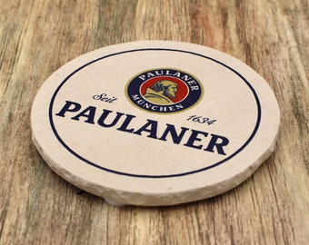 Paulaner - sous-verres en pierre naturelle - 100% fait main en Bavière, sous-verres en verre, sous-bocks en pierre, Munich