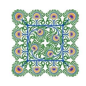 Tiles 3 Quilt Blocks for Endless  Ornament Machine Embroidery Designs 4x4 Pes, Hus, Jef, Dst, Exp, Jef, Vip, Vp3, Xxx, Sew, Shv, Art