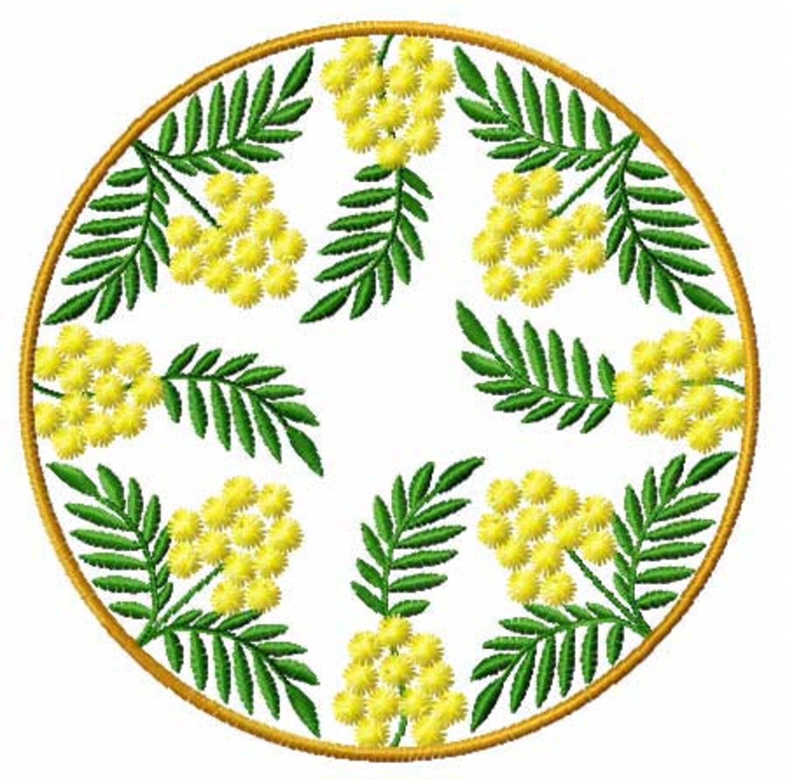 Mimosa flowers ornaments 11 machine jessecmault designs set  etsy