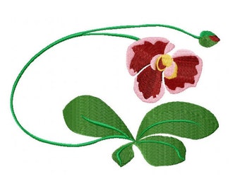 Orchid Flower Machine Embroidery Design Pes, Hus, Jef, Dst, Exp, Jef, Vip, Vp3, Xxx, Sew, Shv, Art