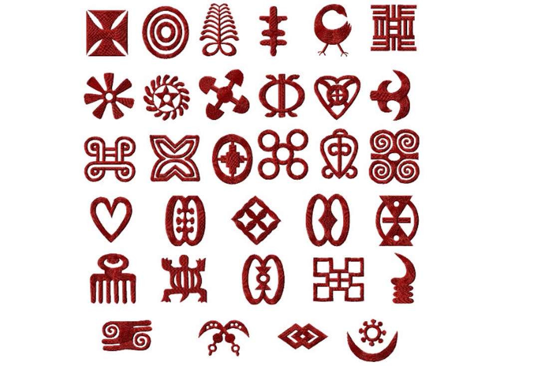Africa Adinkra Symbols 20 Machine Embroidery Designs Set 4x4 and 1x1 ...
