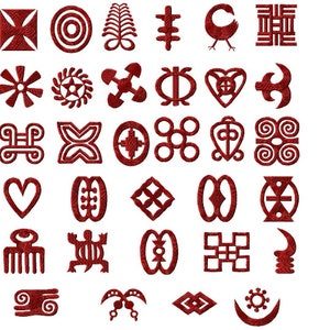 Africa Adinkra Symbols 20 Machine Embroidery Designs set 4x4 and 1x1 Pes, Hus, Jef, Dst, Exp, Jef, Vip, Vp3, Xxx, Sew, Art