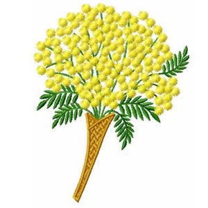 Mimosa Flowers Bouquet Machine embroidery design Pes, Hus, Jef, Dst, Exp, Jef, Vip, Vp3, Xxx, Sew, Shv, Art