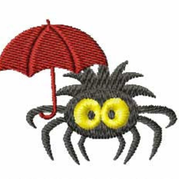 Spider with Umbrella Machine Embroidery Design Pes, Hus, Jef, Dst, Exp, Jef, Vip, Vp3, Xxx, Sew, Art