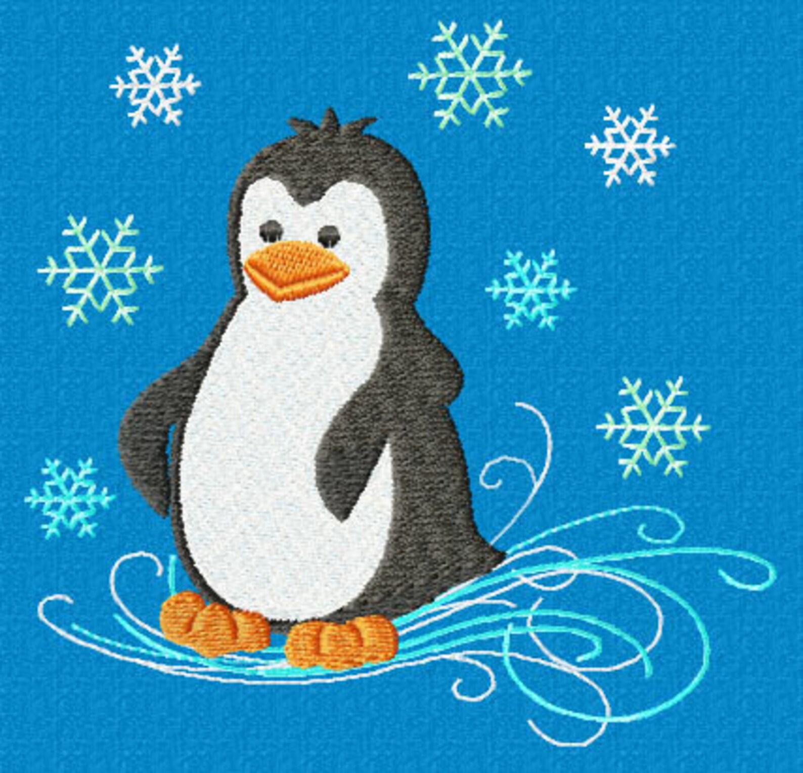 Christmas Motif Penguin Machine embroidery design Pes Hus Etsy