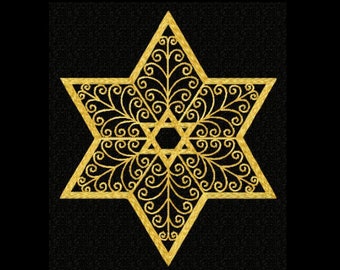 Star of David Machine Embroidery Design 5x5 Pes, Hus, Jef, Dst, Exp, Jef, Vip, Vp3, Xxx, Sew, Shv, Art