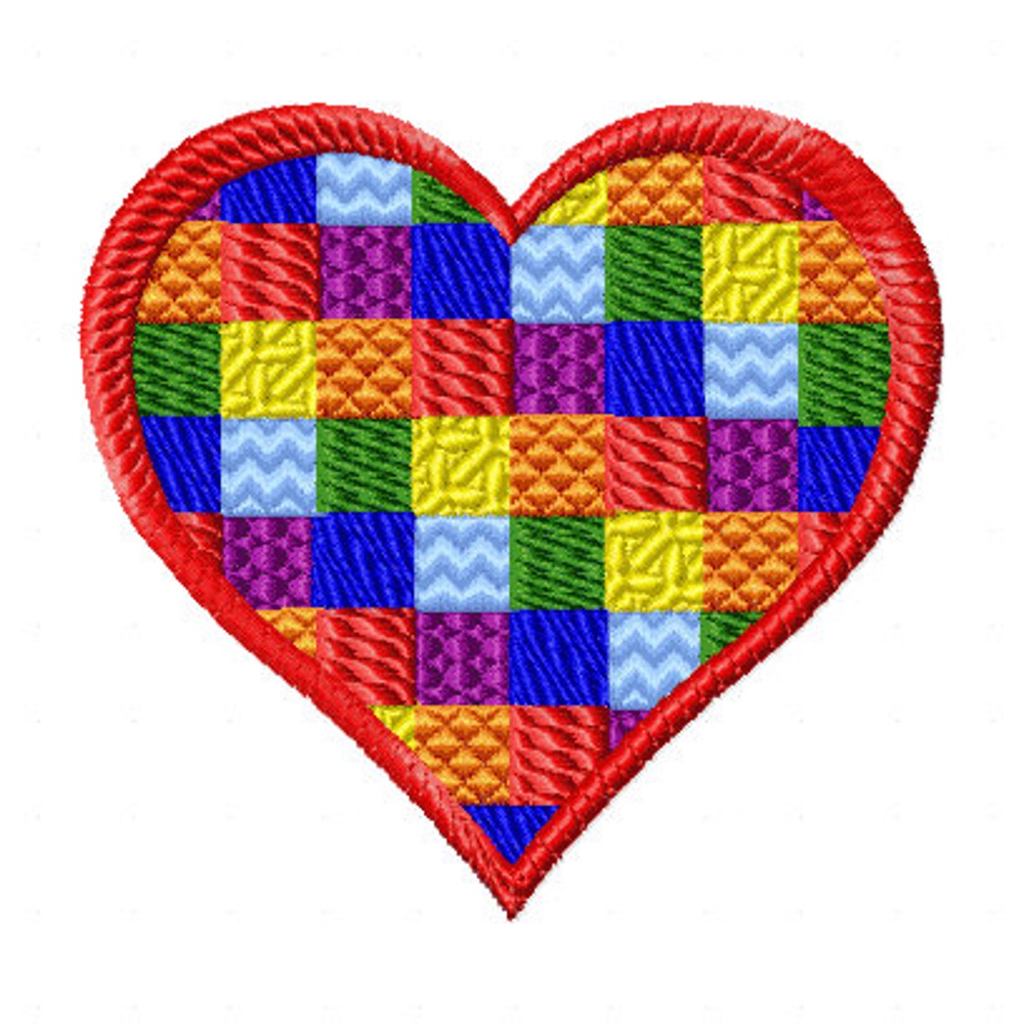 Rainbow Heart Machine Embroidery Design Pes Hus Jef Dst | Etsy