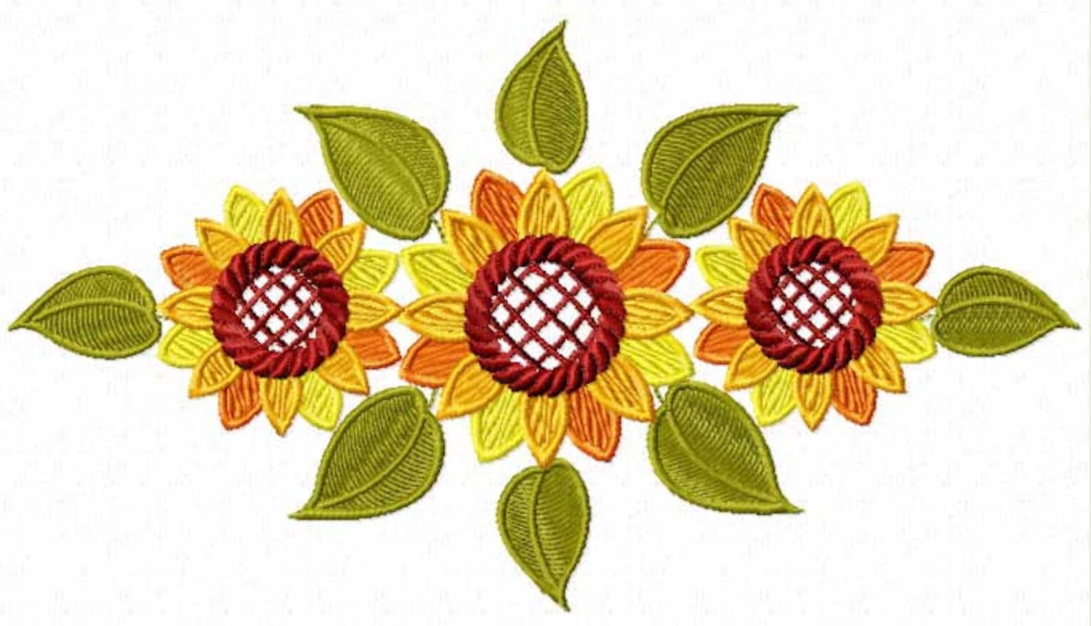 Sunflowers 16 Machine Embroidery Designs Pes Hus Jef Dst Etsy