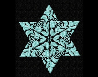 Floral Ornament Star of David Machine Embroidery Design 4x4 Pes, Hus, Jef, Dst, Exp, Jef, Vip, Vp3, Xxx, Sew, Shv, Art