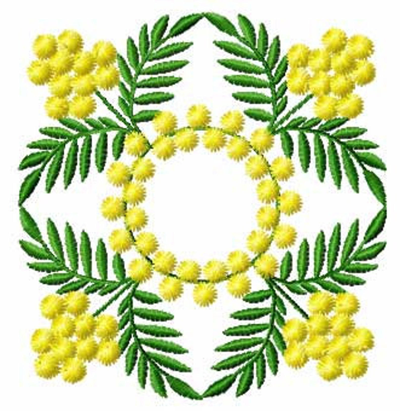 Mimosa Flowers Ornaments 11 Machine Embroidery Designs Set Etsy