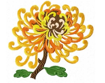 Chinese Chrysanthemum 2 Machine Embroidery Designs Pes, Hus, Jef, Dst, Exp, Jef, Vip, Vp3, Xxx, Sew, Shv, Art
