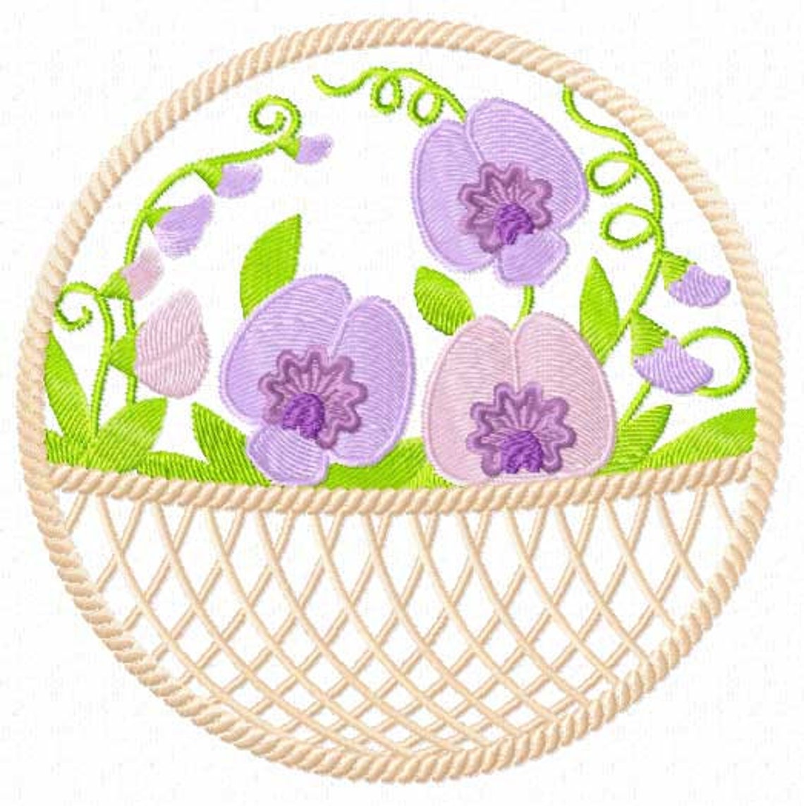 Sweet Pea Flowers Machine Embroidery Designs Set Pes Hus Etsy
