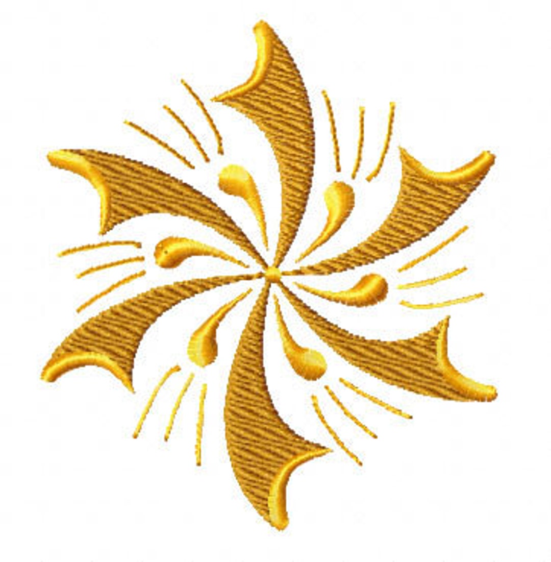 Gold Star Machine Embroidery Design 4x4 Pes Hus Jef Dst Etsy