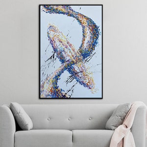 Galactic Swirl Painting: Abstract Textured Impasto Oil on Canvas