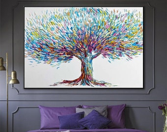 Extra Large Wall Art Tree Painting Abstract Painting Modern Wall Art Oil Paintings On Canvas Original Artwork Living Room Wall Art Canvas