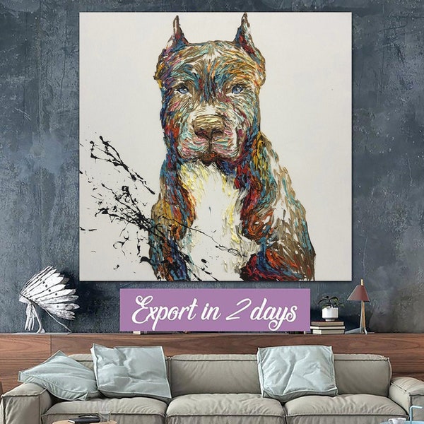 Pit Bull Painting - Etsy