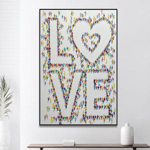 Love Wall Art with Colorful People – Modern Pop Art Painting