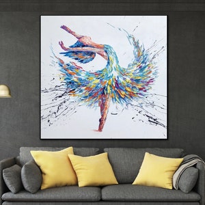 Colorful Ballerina Painting – Textured Modern Dance Art