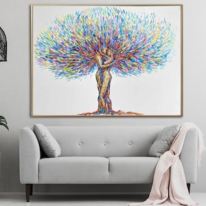 Tree of Love Painting – Colorful Abstract Couple Art