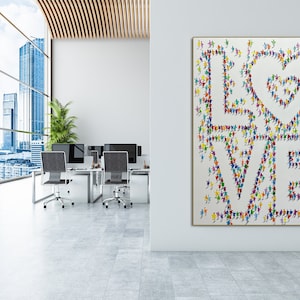 Love Wall Art with Colorful People – Modern Pop Art Painting