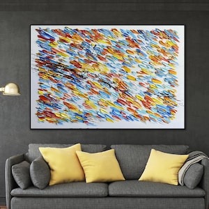 Textured Impasto Abstract Painting: Vibrant Palette Knife Strokes