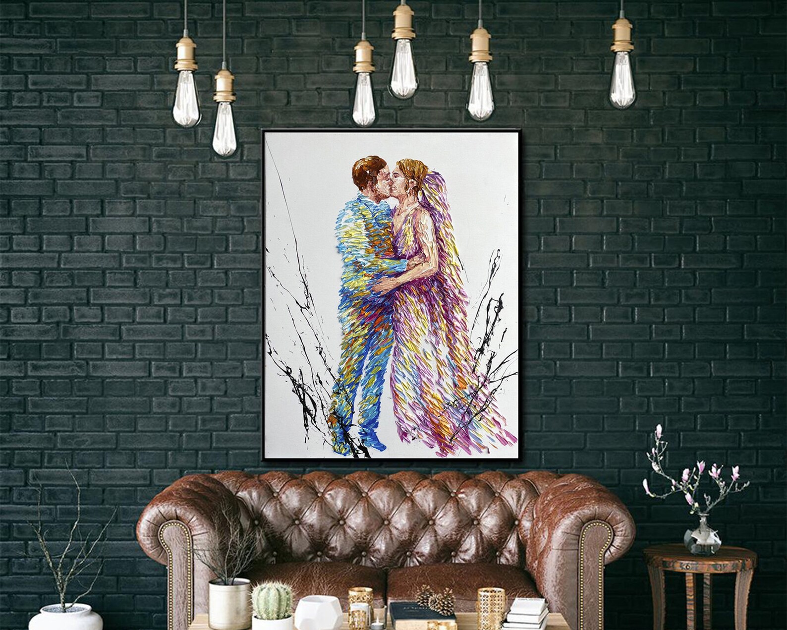Large Artwork For Wall Couple Painting Love Paintings On Etsy