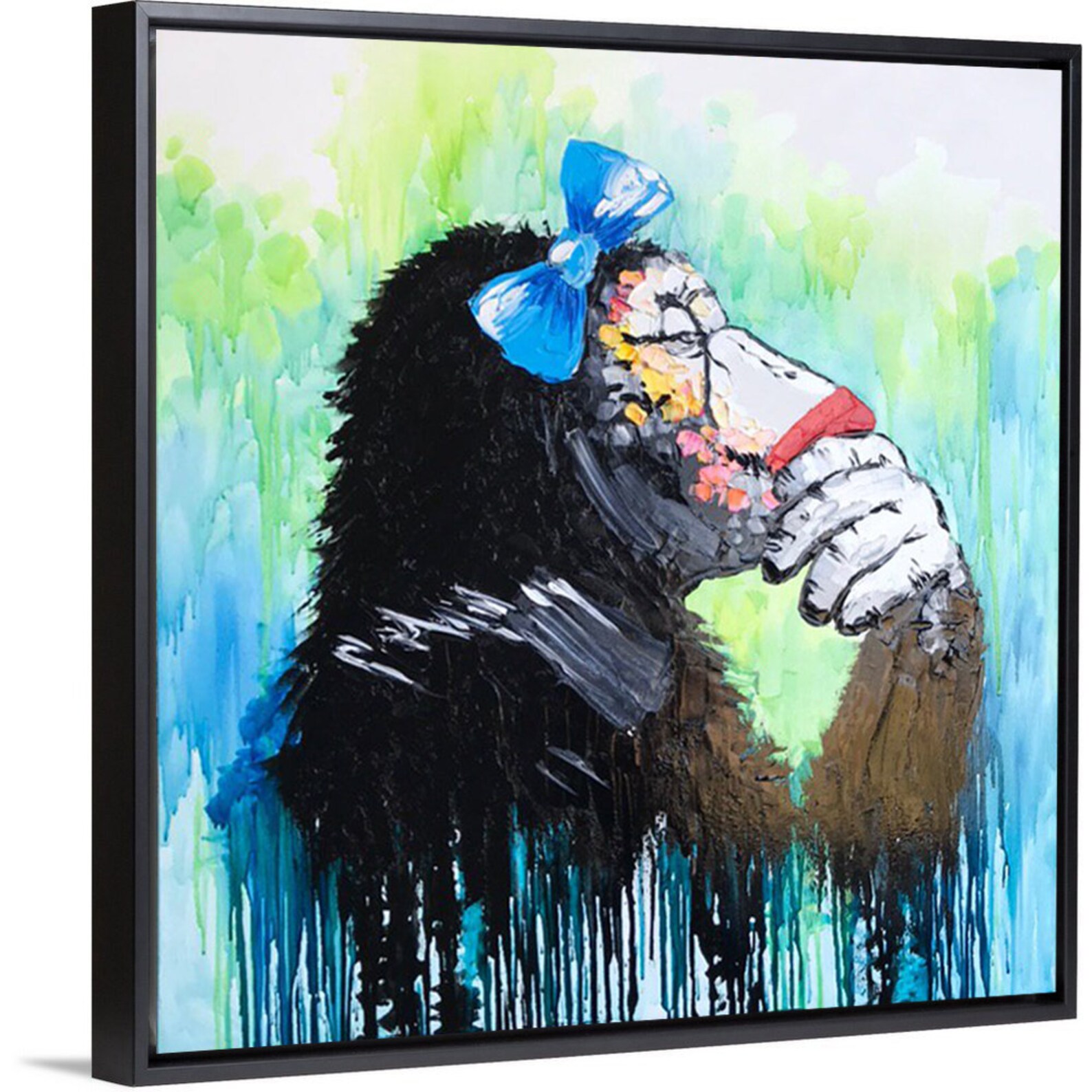 Large Abstract Monkey Pop Art Paintings On Canvas Animal Etsy