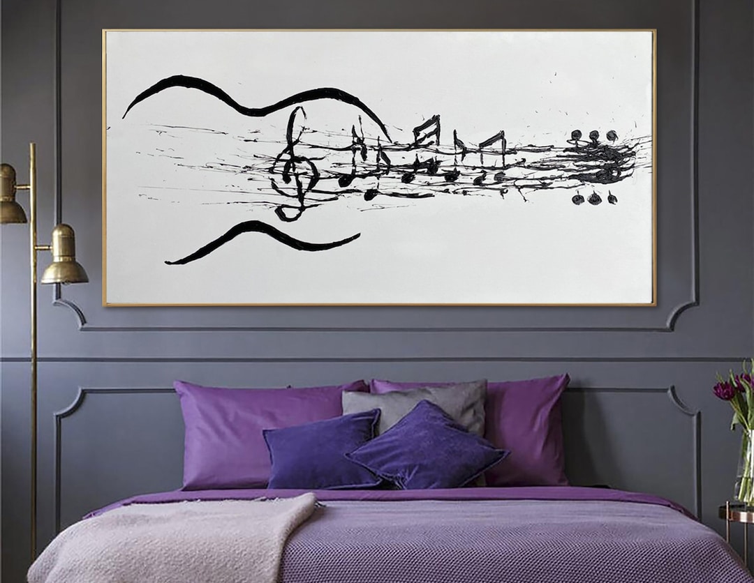 Abstract Sheets Note Painting on Canvas Music Sheets Wall Art Guitar ...