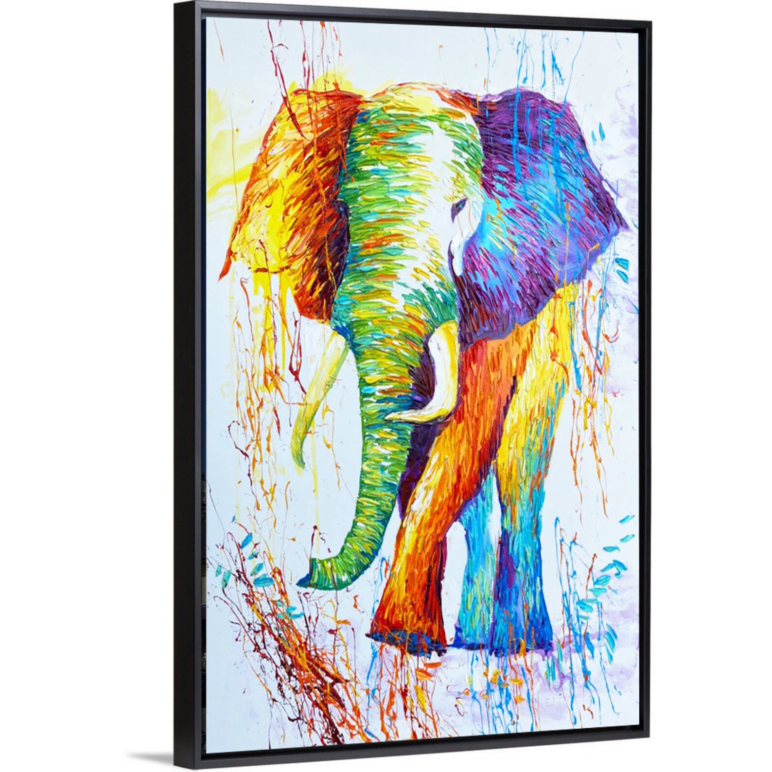 Extra Large Wall Art Decor Oil Painting Elephant on Canvas Etsy