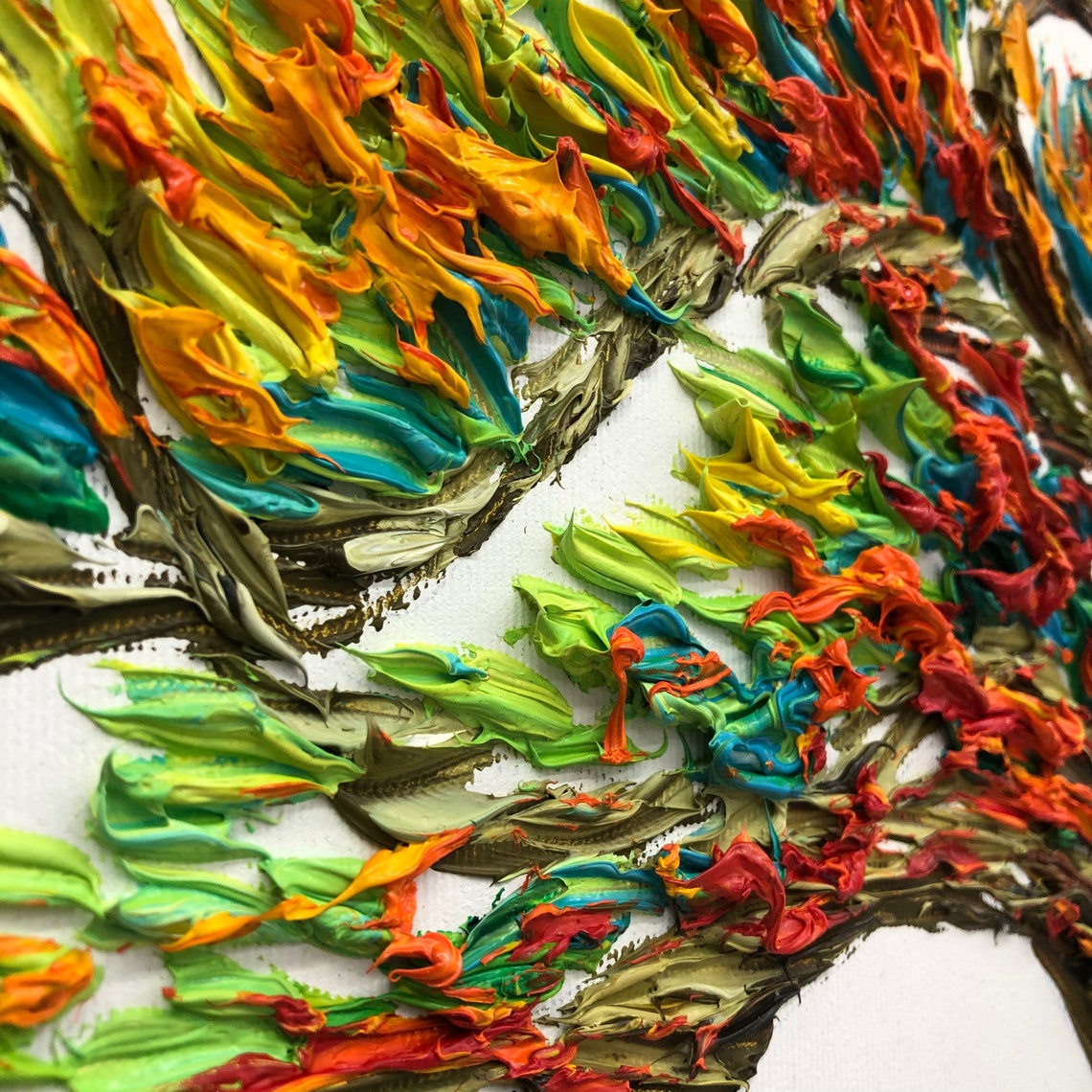 18x30 Abstract Tree Wall Art Canvas Original Heart Etsy