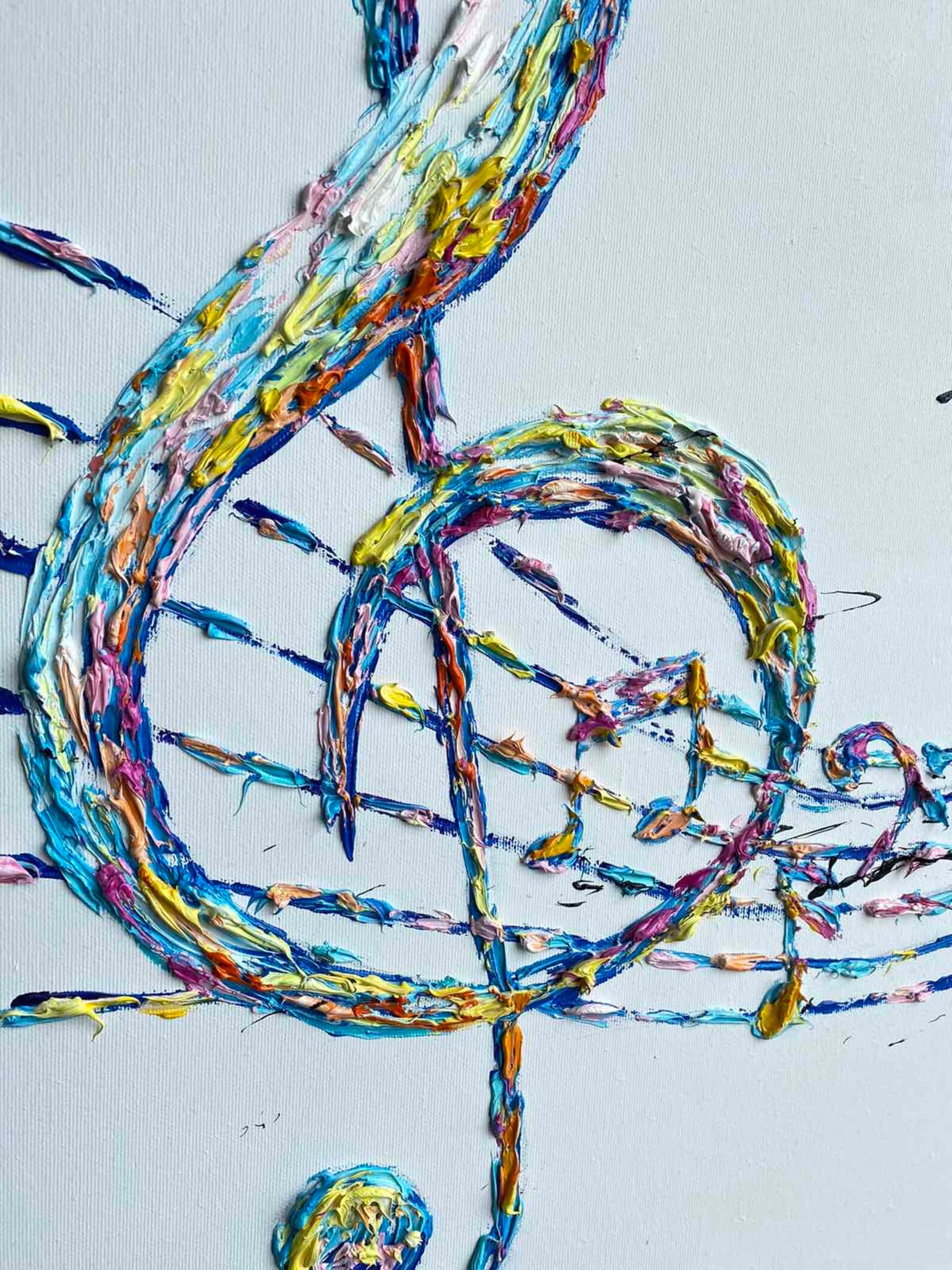 Abstract Painting Canvas Music Note Painting Treble Clef Art Etsy
