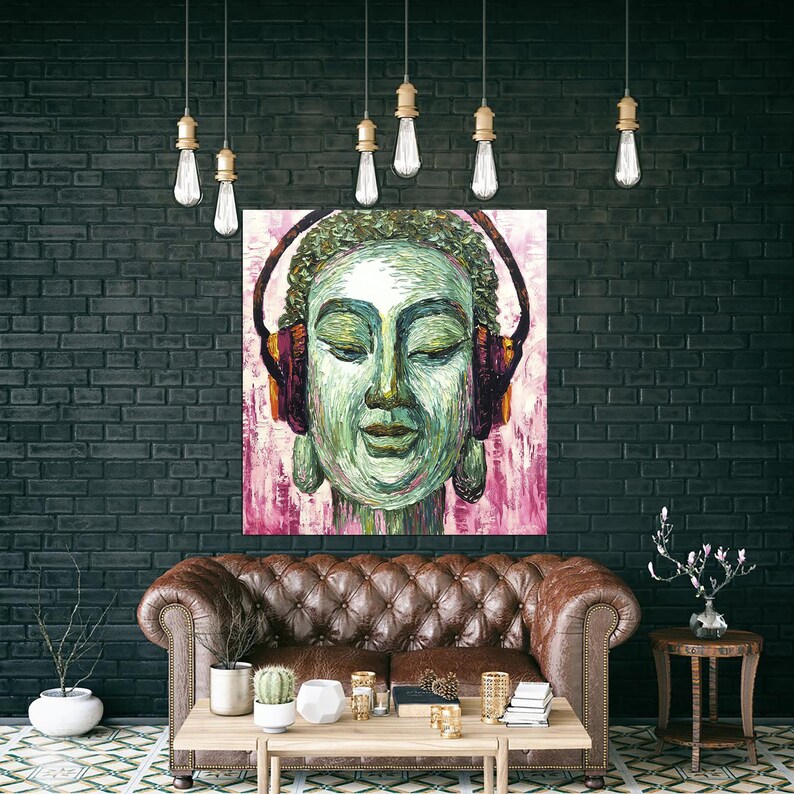 Extra Large Abstract Buddha Paintings on Canvas Buddha Etsy
