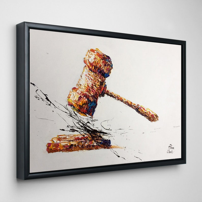 Original Hand Made Gavel Judge Hammer Oil Painting Beautiful Etsy