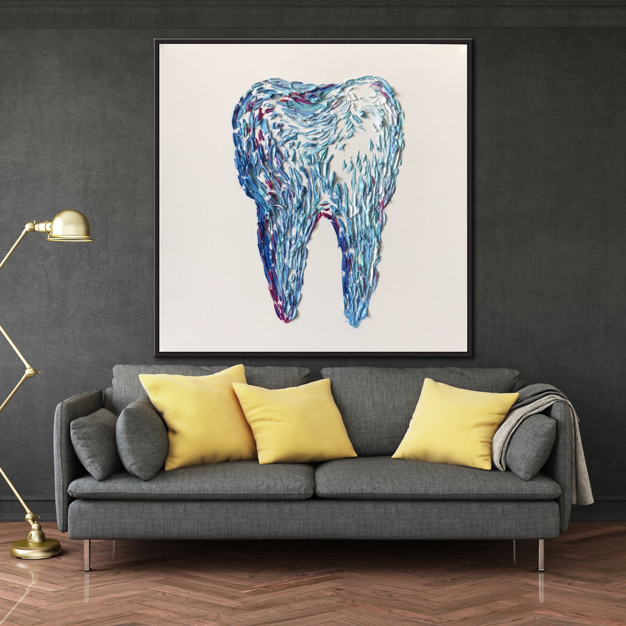 Oversized Oil Painting Dental Art Medical Wall Art Tooth Etsy