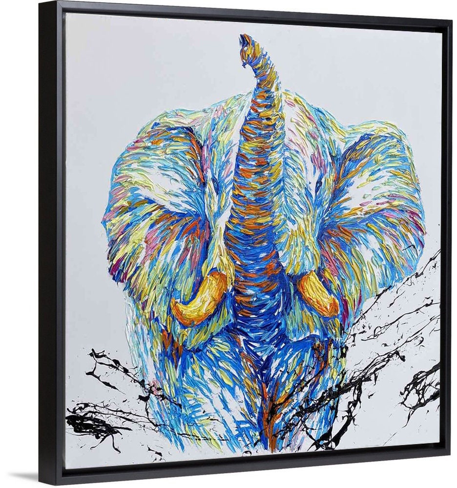 Large Canvas Wall Art Oversize Painting Elephant Painting On Etsy