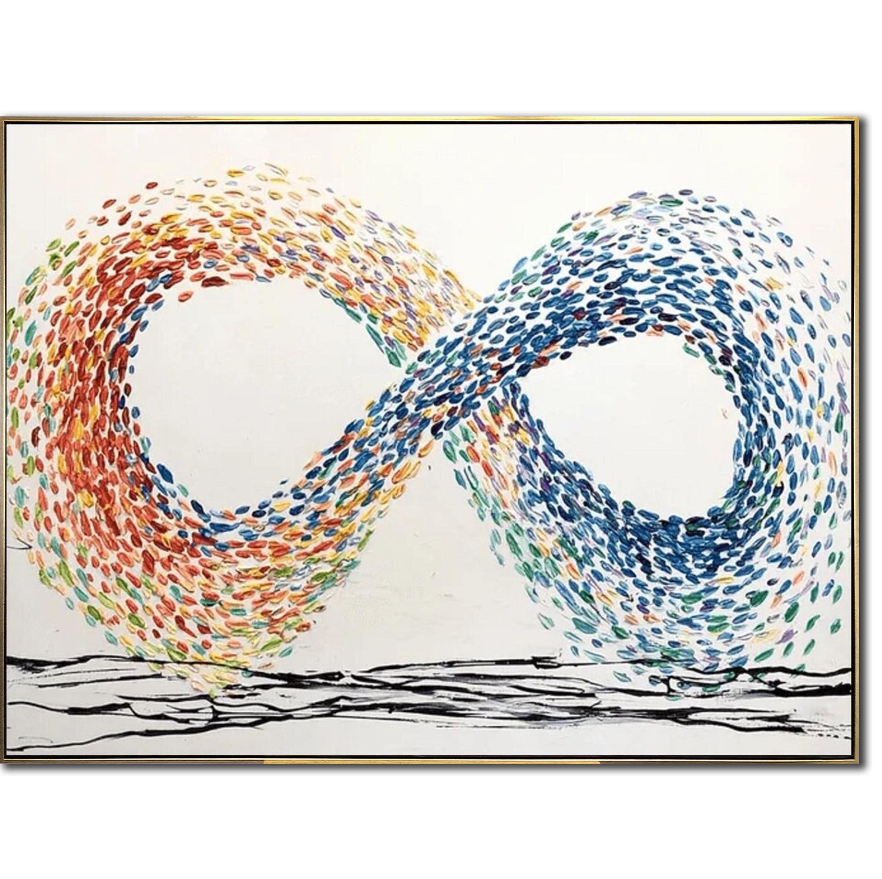 Large Abstract Colorful Infinity Symbol Abstract Painting