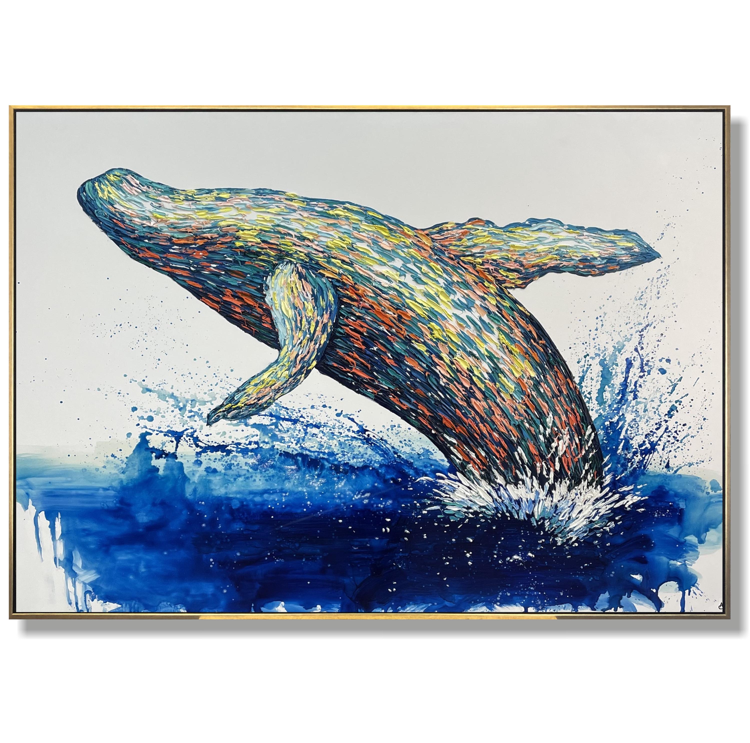 絵画/現代アート/抽象画/ドローイング/クジラ k*i様 「 去るもの追わず 」｜絵画 原画 抽象画 絵 動物画