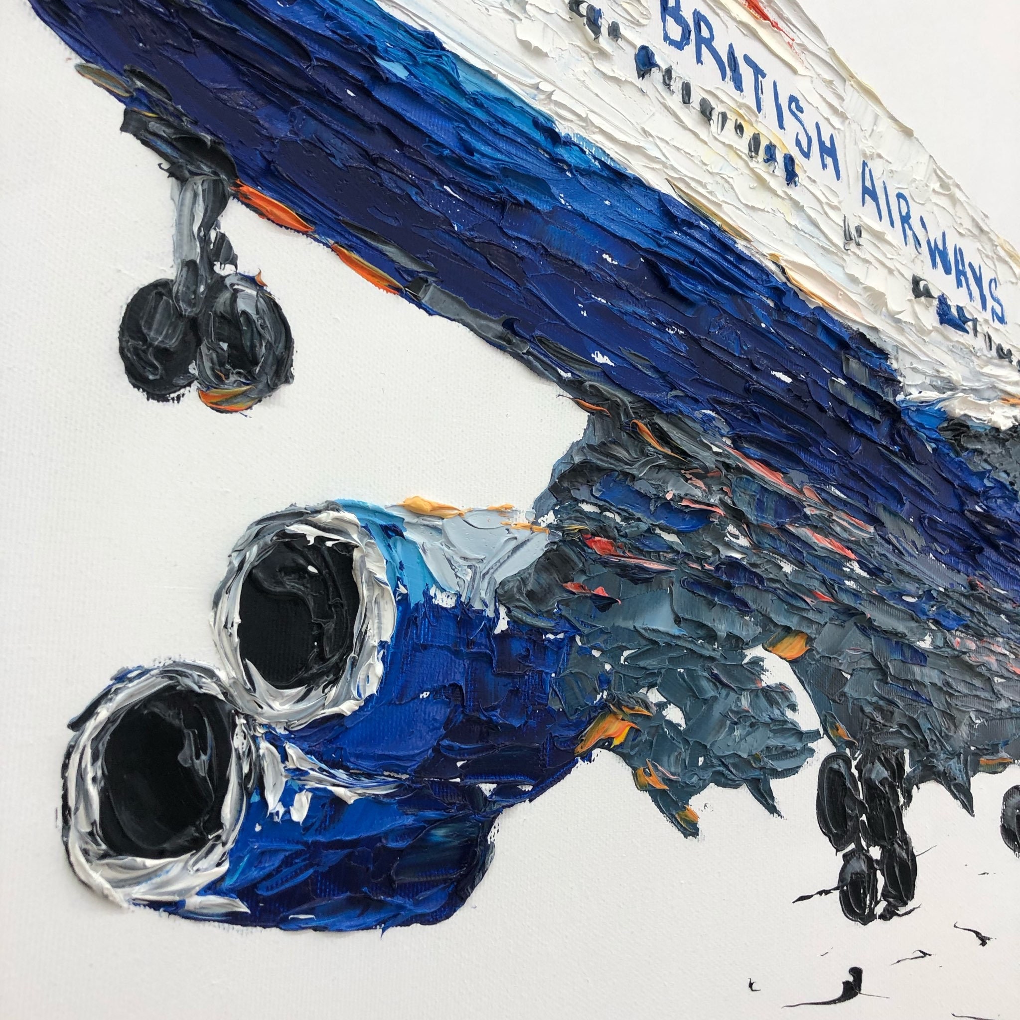 Abstract Airplane Paintings On Canvas British Aviation Company Etsy