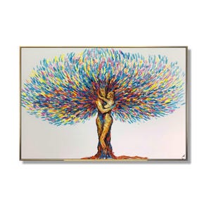 Couple Tree of Life Painting – Abstract Love Wall Art