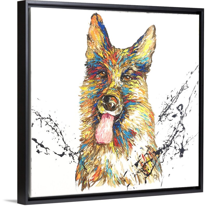 Extra Large Art Abstract German Shepherd Dog Painting Animal | Etsy