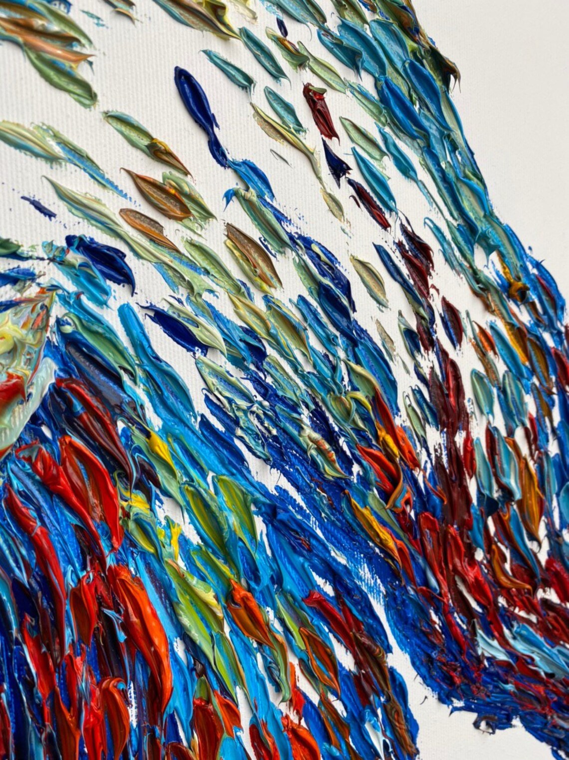 Stock Exchange Painting Set Of 3 Abstract Painting Triptych Etsy