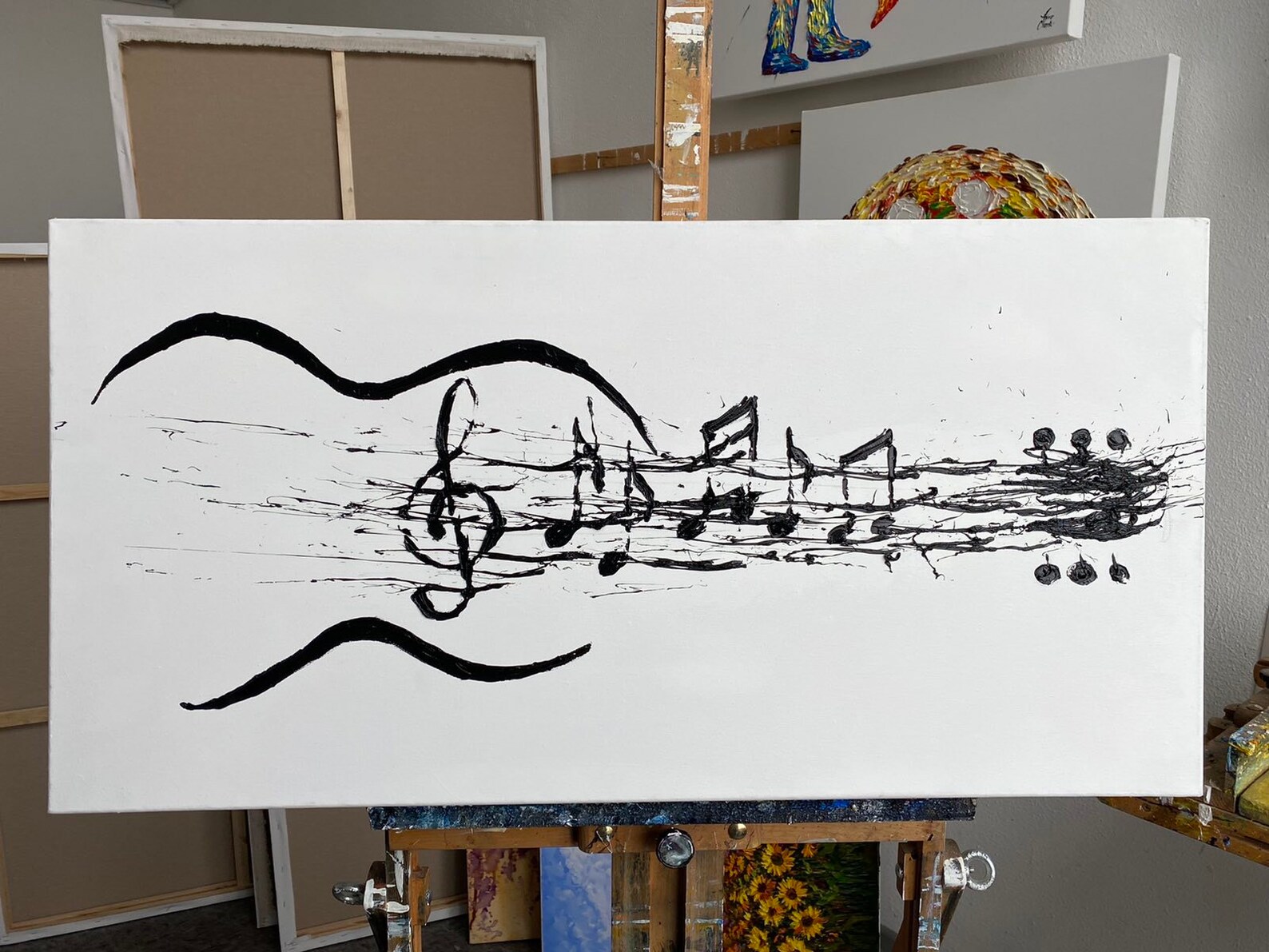 Abstract Sheets Note Painting on Canvas Music Sheets Wall Art | Etsy